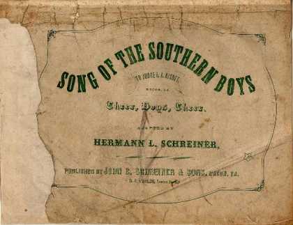 Sheet Music - Song of the southern boys; Cheer, boys, cheer