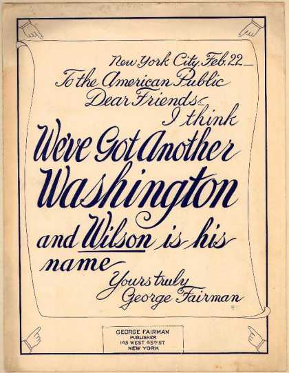 Sheet Music - I think we've got another Washington and Wilson is his name