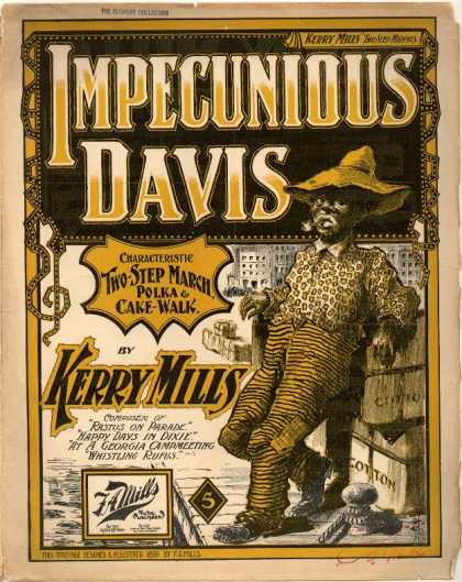 Sheet Music - Impecunious Davis; Characteristic two-step march, polka & cake-walk