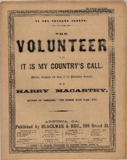 Sheet Music - The volunteer; It is my country's call