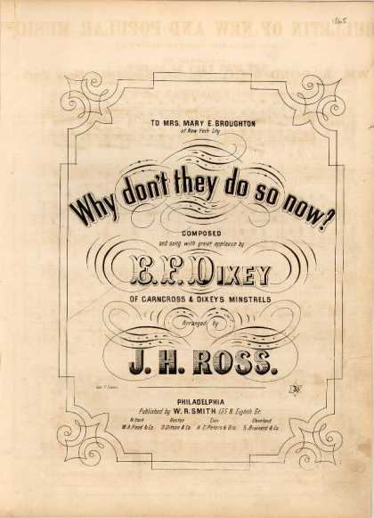 Sheet Music - Why don't they do so now?