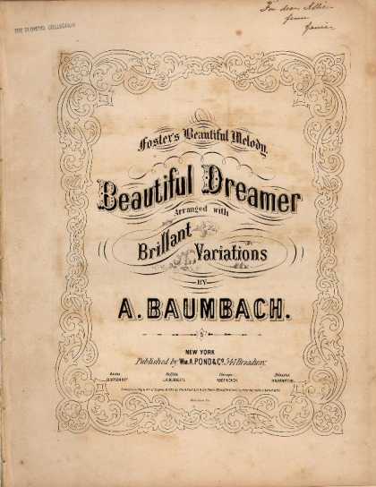 Sheet Music - Beautiful dreamer arranged with brillant variations