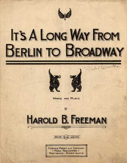 Sheet Music - It's a long way from Berlin to Broadway