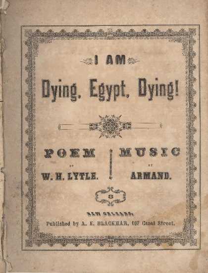 Sheet Music - I am dying, Egypt, dying; op. 632