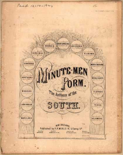 Sheet Music - Minute-men, form; The anthem of the South