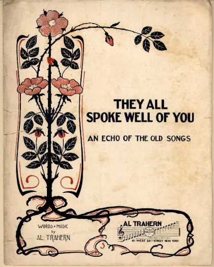 Sheet Music - They all spoke well of you; Echo of the old songs