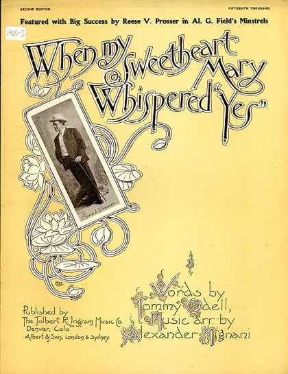 Sheet Music - When my sweetheart Mary whispered yes