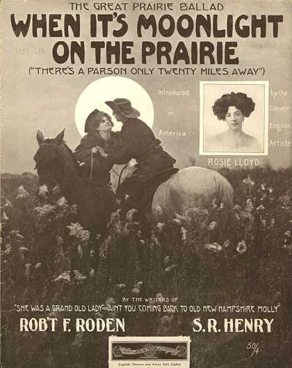 Sheet Music - When it's moonlight on the prairie