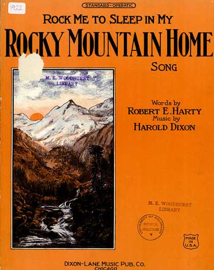 Sheet Music - Rock me to sleep in my Rocky Mountain home