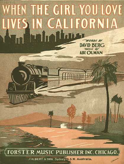 Sheet Music - When the girl you love lives in California