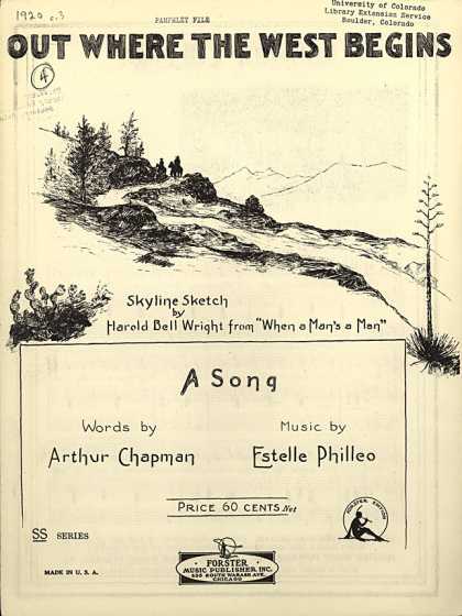Sheet Music - Out where the West begins