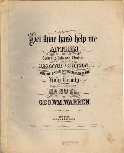 Sheet Music - Let thine hand help me; Anthem; 119th Psalm