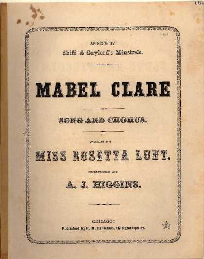 Sheet Music - Mabel Clare
