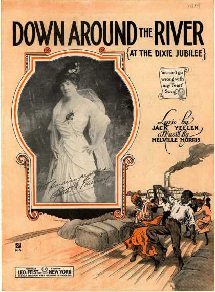 Sheet Music - Down around the river at the Dixie jubilee