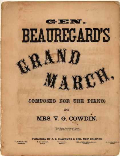 Sheet Music - Gen. Beauregard's grand march; Genl. Beauregard's grand march