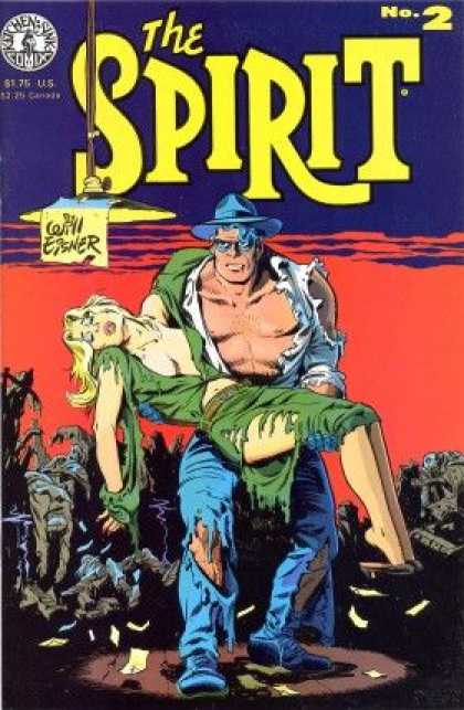 Spirit 2 - Girl - Guy - Green Dress - Blue Hat - Carrying Girl - Darwyn Cooke, Will Eisner