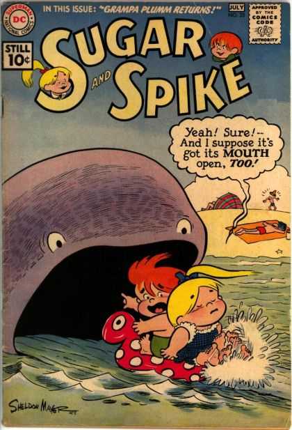 Sugar and Spike 35 - Dc Comics - Grampa Plumm Returns - Whale - Beach - Ocean