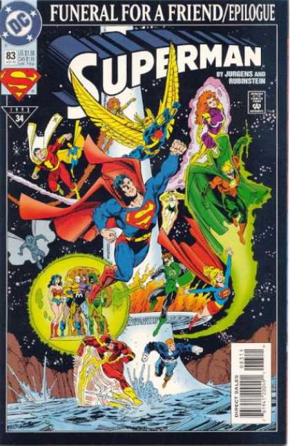 Superman (1987) 83 - Flash - Funeral - Wonder Woman - Shazam - Green Lantern - Dan Jurgens