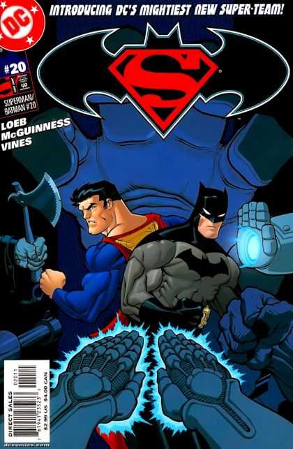 Superman/ Batman 20 - Mightiest Super Team - Hatched - Hands - Glowing - Surrounded