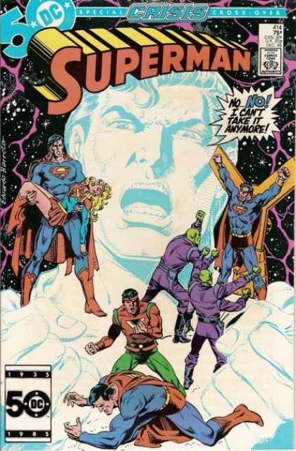 Superman 414 - Crisis - Superhero Comic Book - Dc Comic Book - Superman Tied Up - Superman Holding A Woman - Eduardo Barreto