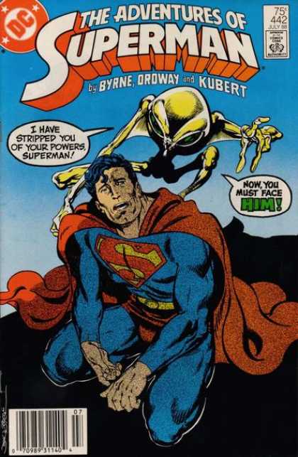 Superman 442 - Stripped Powers - Byrne - Ordway - Kubert - Alien