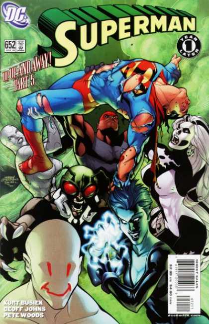 Superman 652 - Death To A Superhero - Supervillans - Creepy Smiley Face Guy - Super Slammed - Ghost Lookin Chick - Alex Sinclair, Terry Dodson