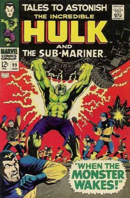 Tales to Astonish 99 - Hulk - Sub-mariner - Marvel - Monster Wakes - Swat