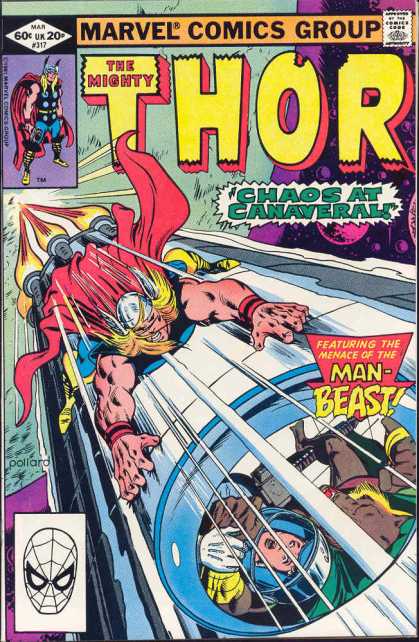 Thor 317 - Marvel Comics Group - Chaos At Canaveral - Man-beast - Rocket - Superheroe