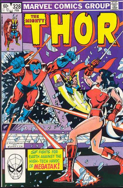 Thor 328 - Megatak - Glass - Sif - The Mighty - Marvel