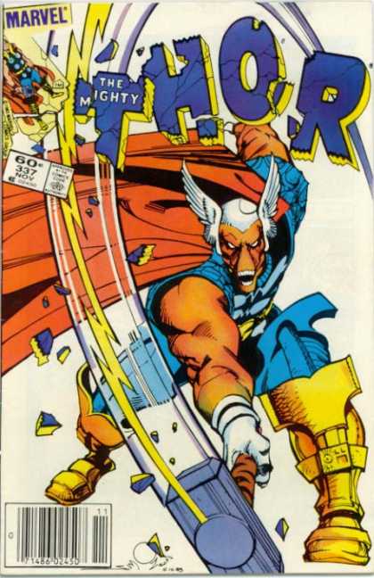 Thor 337 - The Mighty - Marvel - Lightning - Hammer - Red Cape - Walter Simonson