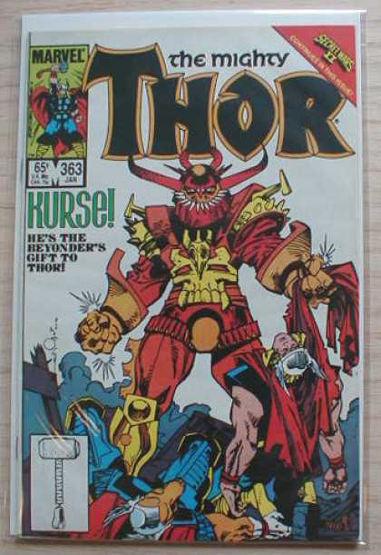 Thor 363 - Kurse - Hammers - Marvel - Hes The Beyondes Gift To Thor - Red Costume - Walter Simonson