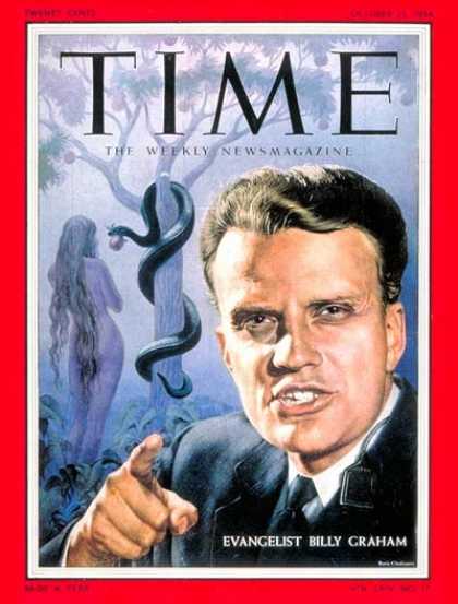 Time - Billy Graham - Oct. 25, 1954 - Evangelicals - Christianity - Religion - Most Pop