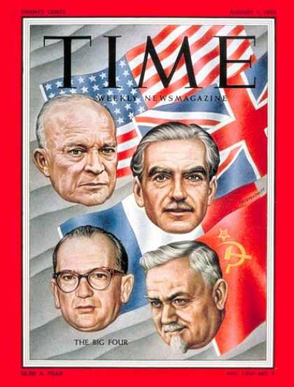 Time - Big Four at Geneva - Aug. 1, 1955 - Dwight Eisenhower - Anthony Eden - Politics