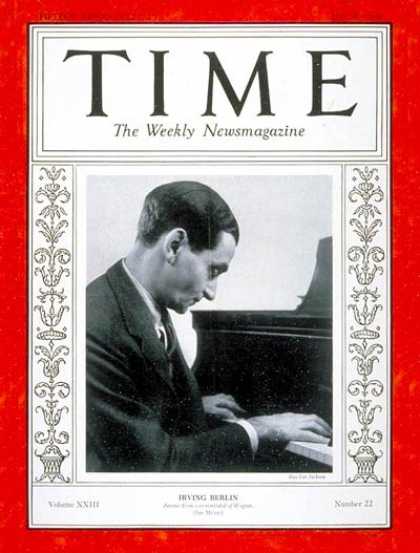 Time - Irving Berlin - May 28, 1934 - Composers - Theater - Music - Broadway