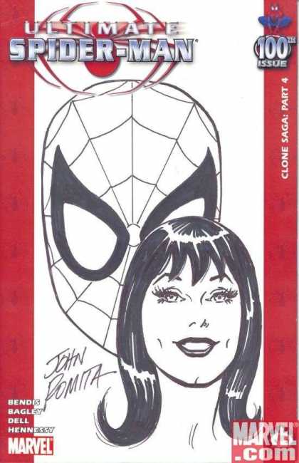 Ultimate Spider-Man 100 - John Romita - Mask - Lady - Sign - Smile - Spider