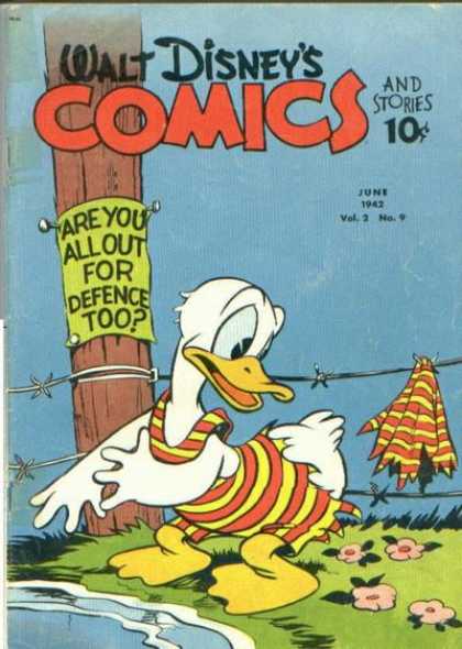 Walt Disney's Comics and Stories 21 - Duck - Barb Wire - Swim Suit - Pole - Sign