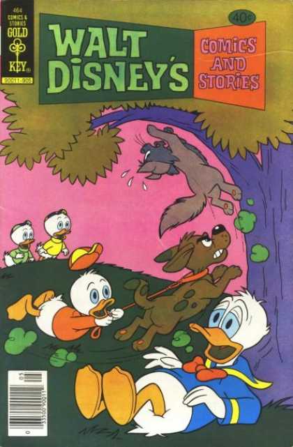 Walt Disney's Comics and Stories 464 - Dog - Cat - Tree - Ducks - Leaves