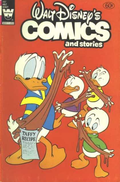Walt Disney's Comics and Stories 497 - Ducks - Taffy - Sticky - Colorful Outfits - Messy
