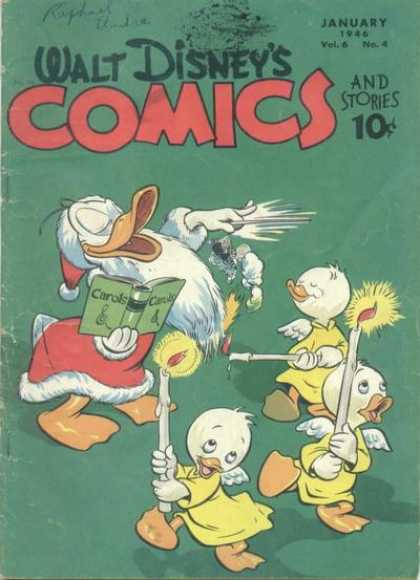 Walt Disney's Comics and Stories 64 - Candles - Carols - Wings - Baton - Santa Suit