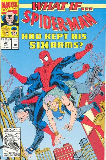 What If? 42 - Human Spider - Six Arms - Red And Blue Costume - Web Swinging - Watcher - Michael Golden