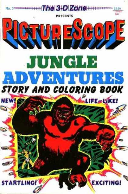 3-D Zone 3 - Coloring Book - Gorilla - Life-like - Startling - Exciting - Basil Wolverton