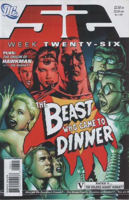 52 26 - Captain Marvel - Origin Of Hawkman - Joe Bennett - Beast Who Came To Dinner - V For Violence Against Humanity - Alex Sinclair, J Jones