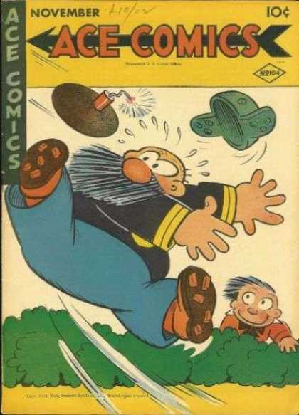 Ace Comics 104 - Bomb - Hat Flying - Boy Watching - General Throwing - Trees