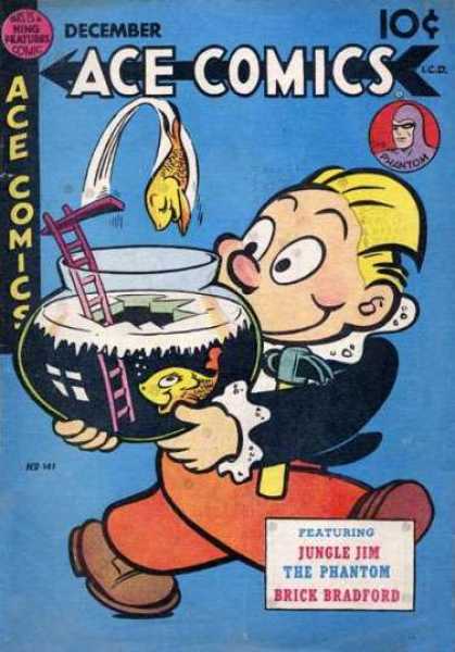 Ace Comics 141 - Gold Fish - Fish Bowl - Phantom - Jungle Jim - Blonde Boy