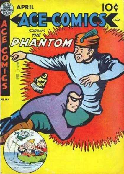 Ace Comics 145 - The Phantom - Katzenjammer Kids - Buddha Statue - Tackle - Fez