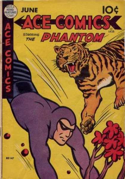 Ace Comics 147 - Phantom - Tiger - Man - Purple - Tree
