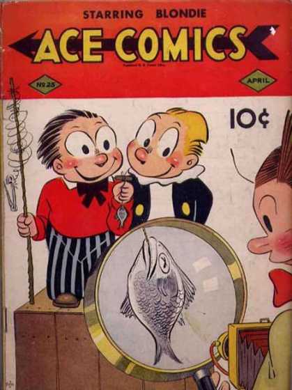 Ace Comics 25 - Blondie Boopadoop - David Mckay Publications - Dagwood Bumstead - Suburbia - Fishing