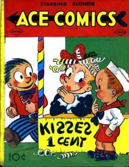 Ace Comics 43 - Blondie - Kisses - 1 Cent - Cute - Collectable Comic Book