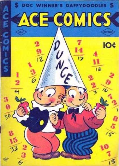 Ace Comics 67 - Apple - Boys - Dunce Cap - Incorrect Math - Smiling Fellas