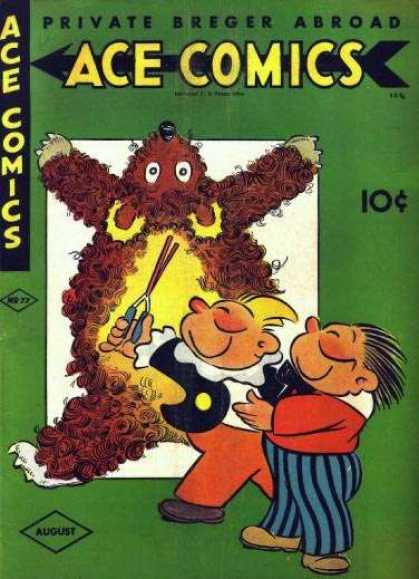 Ace Comics 77 - Private Breger Abroad - 2 Boys - Curly Fur - Rug - Striped Pants